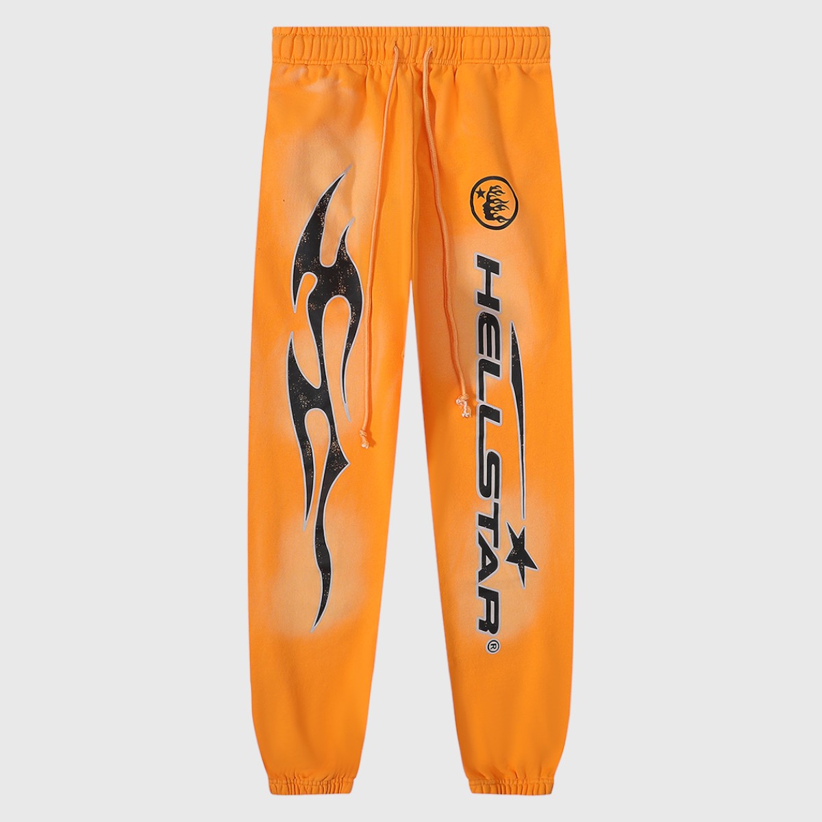 63cbdf45-Photoroom (1) Hellstar Fire Orange Closed Elastic Bottom Sweatpants - Image 1