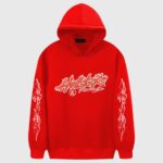 Hellstar Records Tour Flame Print Hoodie Red