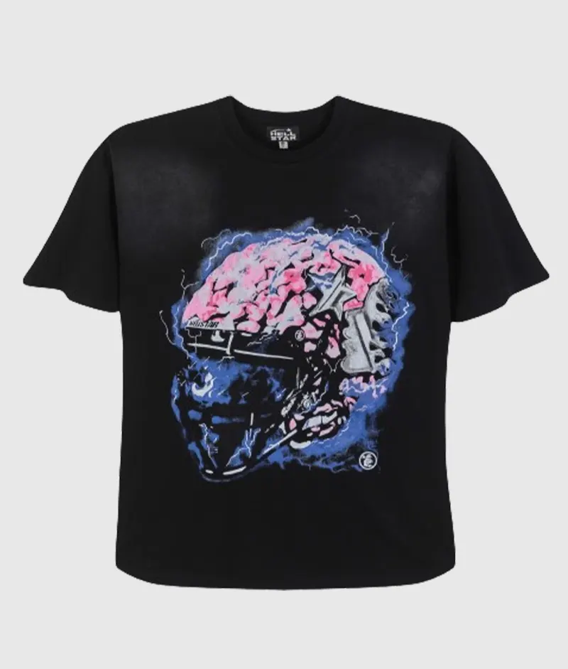 Hellstar SBrain Helmet Short Sleeve 2 Hellstar Studios Brain Helmet T-Shirt Black - Image 1