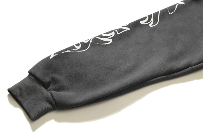 Hellstar Records Tour Flame Hoodie Jet Black - Image 8