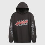 Hellstar Records Tour Flame Hoodie Jet Black