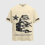 Hellstar-Glitter-P2P-T-shirt-Beige-front-view