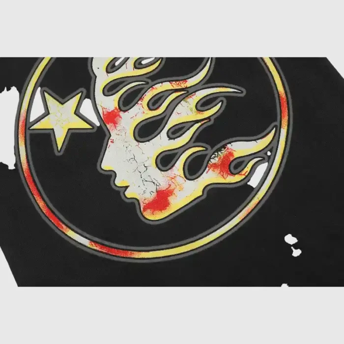 Hellstar-Records-T-Shirt-Black-close-up-view-3