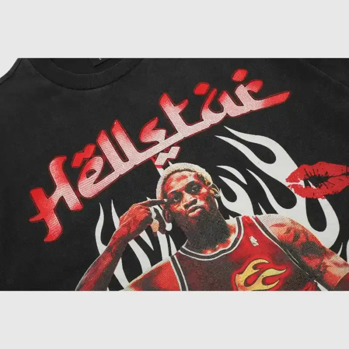 Hellstar-Records-T-Shirt-Black-close-up-view-4