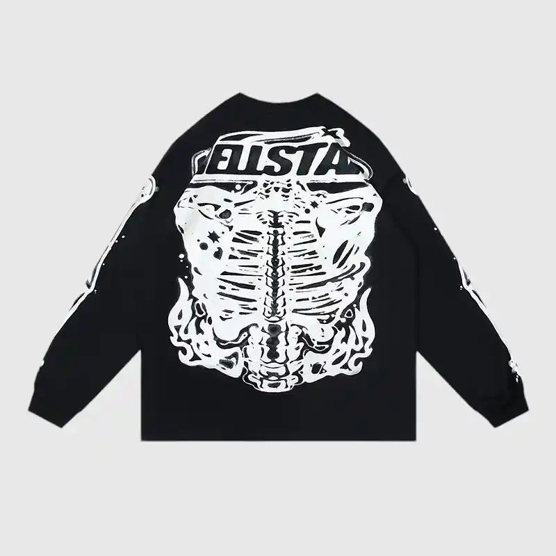 Hellstar-Skeleton-Long-Sleeve-Shirt-Black-back-view
