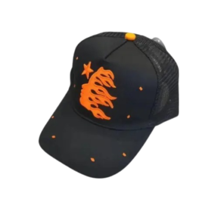 Black/Orange Hellstar Hat With Snapback