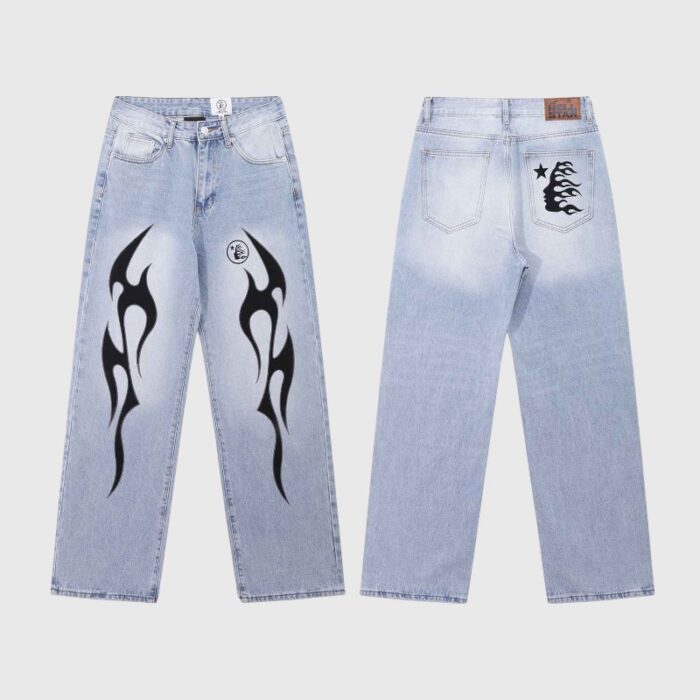 HELLSTAR BLACK FLAME JEANS - Image 8