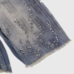 Hellstar Flame Studded Denim blue Shorts