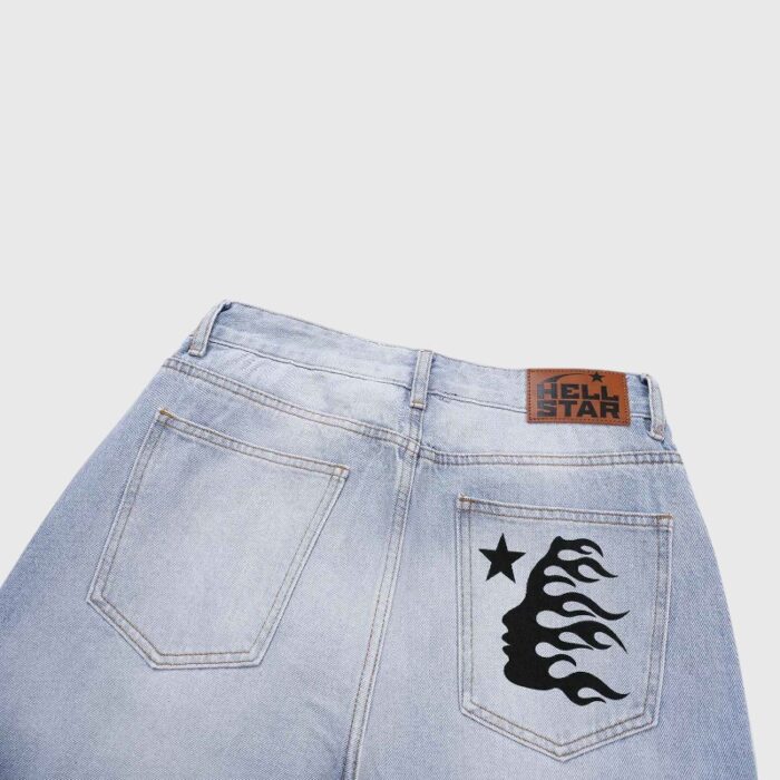 HELLSTAR BLACK FLAME JEANS - Image 5