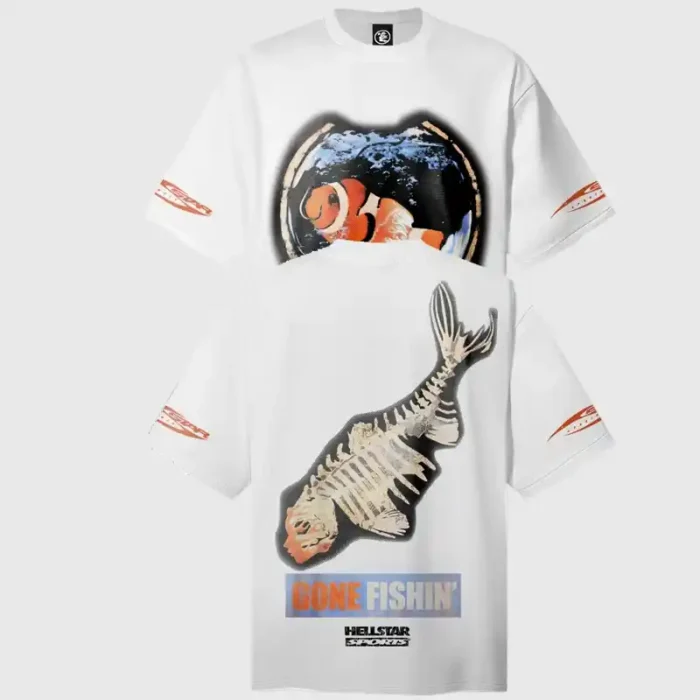White Hellstar Gone Fishin T-Shirt