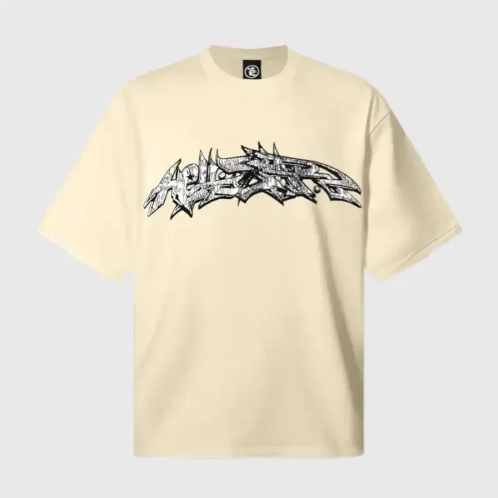 Hellstar White Graffiti T-Shirt Beige