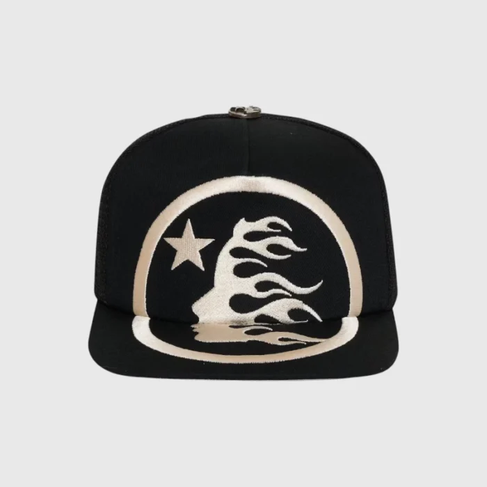 Black Hellstar Big Logo Trucker Snapback Hat