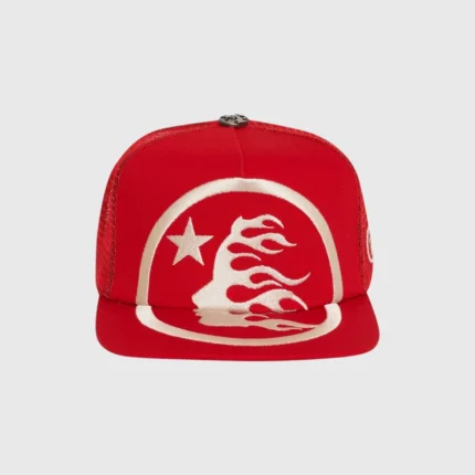 Hellstar Big Logo Trucker Snapback Hat Key Features for a Bold Look: Iconic Hellstar Branding: The front features a large, striking Hellstar logo, making your allegiance to the brand unmistakable. This is the Hellstar apparel for those who aren't afraid to stand out. Classic Trucker Design: With a structured foam front and breathable mesh back, this trucker hat provides a comfortable and classic fit. The mesh paneling ensures airflow, keeping you cool even on the warmest days. Customizable Snapback: The adjustable snapback closure ensures a perfect, customizable fit for almost any head size. This feature makes it a versatile men's hat that's easy to share or adjust on the go. Premium Quality Materials: Made with high-quality fabrics, this Hellstar snapback is built to last. The durable construction and quality stitching ensure the hat maintains its shape and style through everyday wear. Versatile Style: The timeless design and bold logo make this Hellstar trucker hat a perfect match for a wide range of outfits, from a simple t-shirt and jeans to a full-on streetwear ensemble.