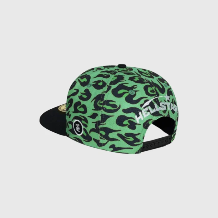 Hellstar Cheetah Print Snapback Hat Green