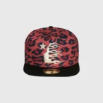 Hellstar Cheetah Print Snapback Hat Red