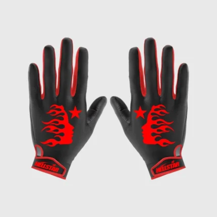 Black Hellstar Logo Gloves