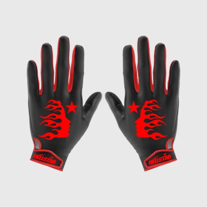Black Hellstar Logo Gloves