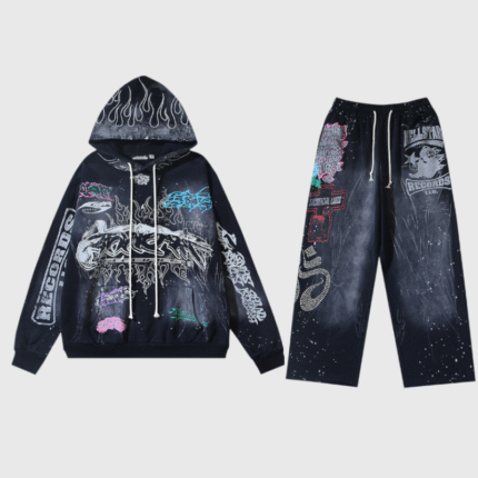 Hellstar Black Graphic Print Tracksuit