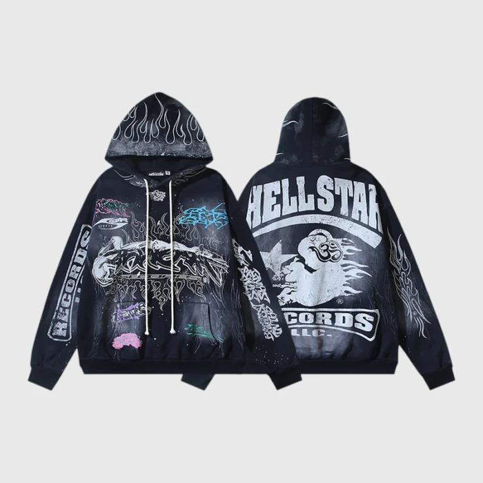 Hellstar Black Graphic Print Tracksuit - Image 4