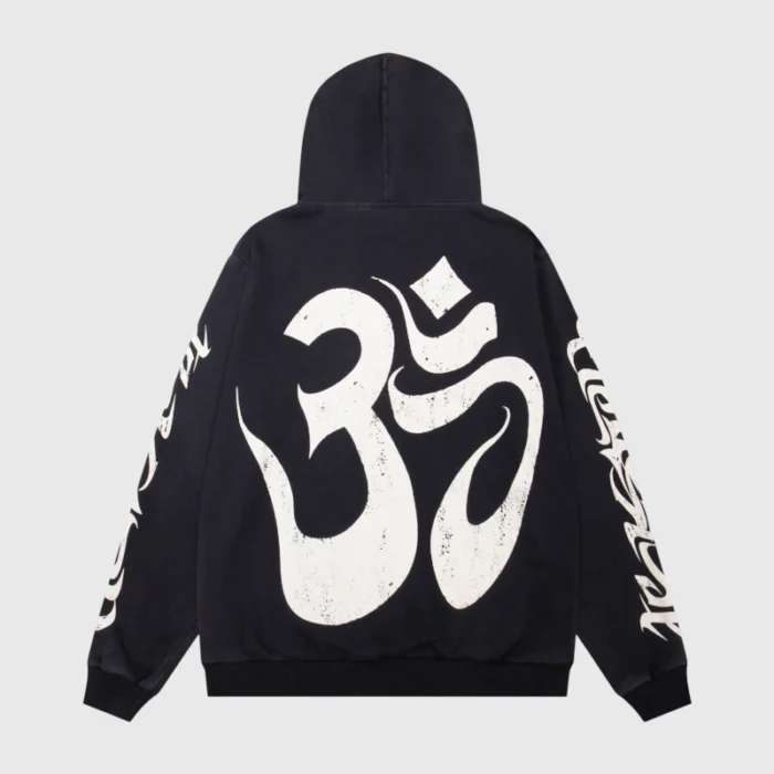 Hellstar Ohm Zip-Up Black Hoodie - Image 2