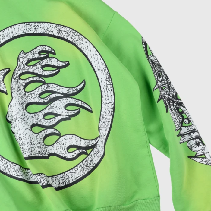 Hellstar Graffiti Zip-Up Green Hoodie - Image 4