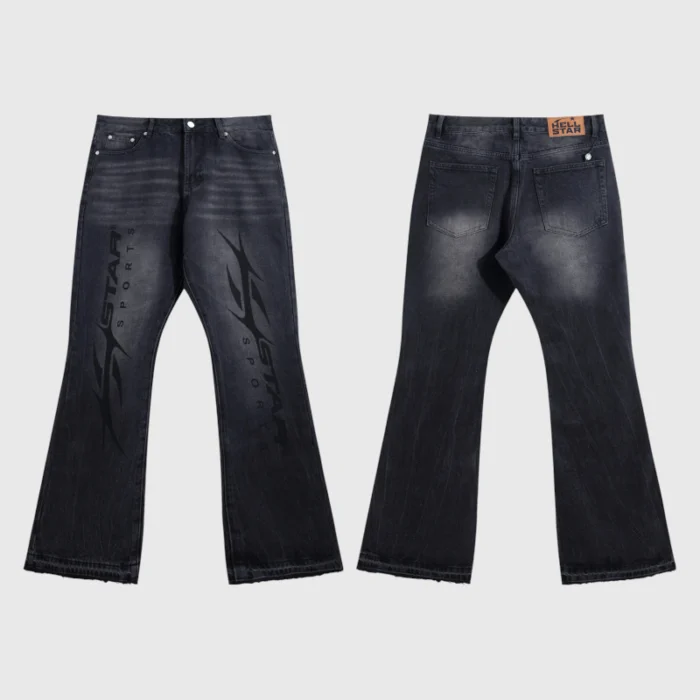 Hellstar "Sports Star" Graphic Print Black Jeans - Image 3