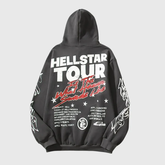 Hellstar Records Tour Flame Print Hoodie - Image 2