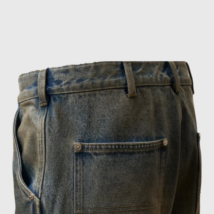 Hellstar Dirty Wash Carpenter Jeans Pant dark blue