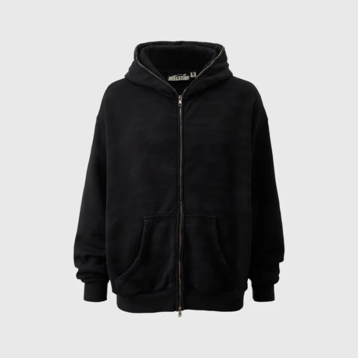 Hellstar Overdye Cheetah Zip-up Hoodie Purple Front