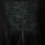 Hellstar Overdye Cheetah Zip-up Hoodie Closeup Green
