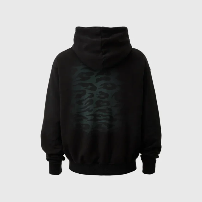 Hellstar Overdye Cheetah Zip-up Hoodie Green Back