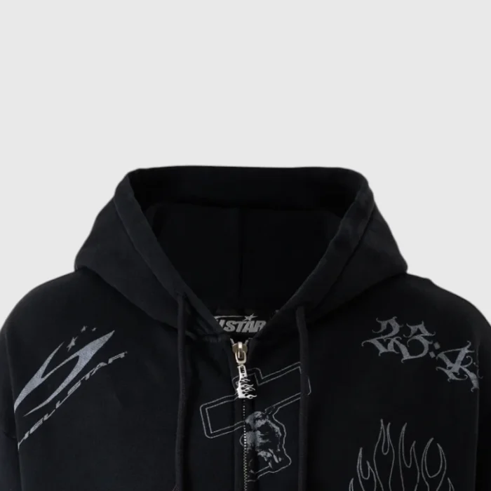 Hellstar Graffiti Zip-Up Closeup Hoodie