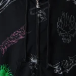 Hellstar Graffiti Zip-Up Hoodie Closeup