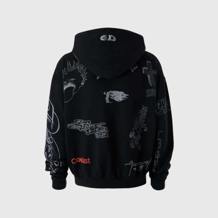 Hellstar Graffiti Zip-Up Hoodie Back