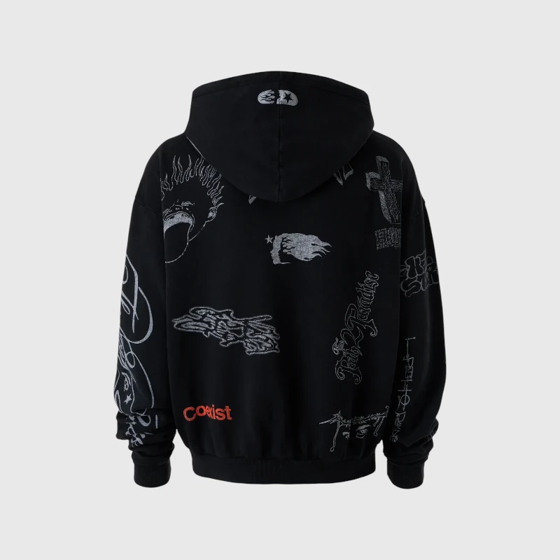 Hellstar Graffiti Zip-Up Hoodie Back