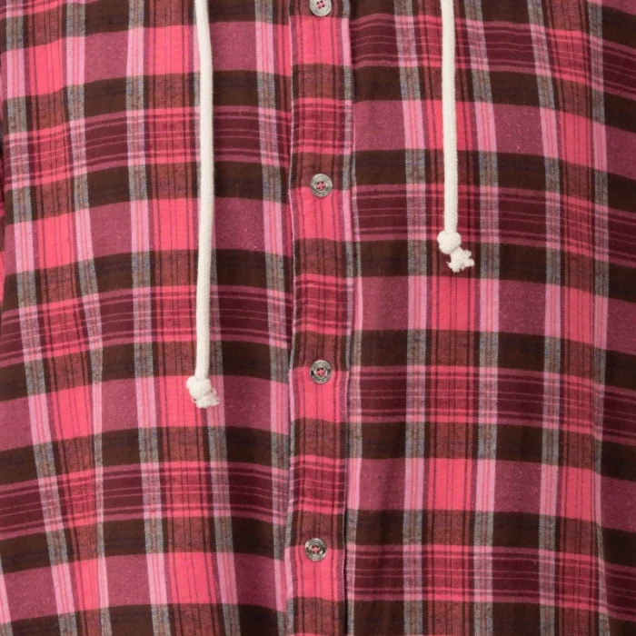 Hellstar Plaid Button-Up Hoodie red