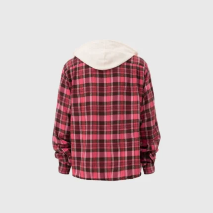 Hellstar Plaid Button-Up Hoodie red