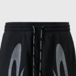Hellstar Tribal Flame 3/4 Shorts Black