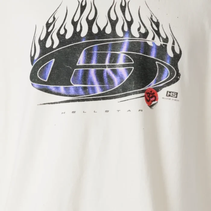 Hellstar H Blue Flame T-Shirt white