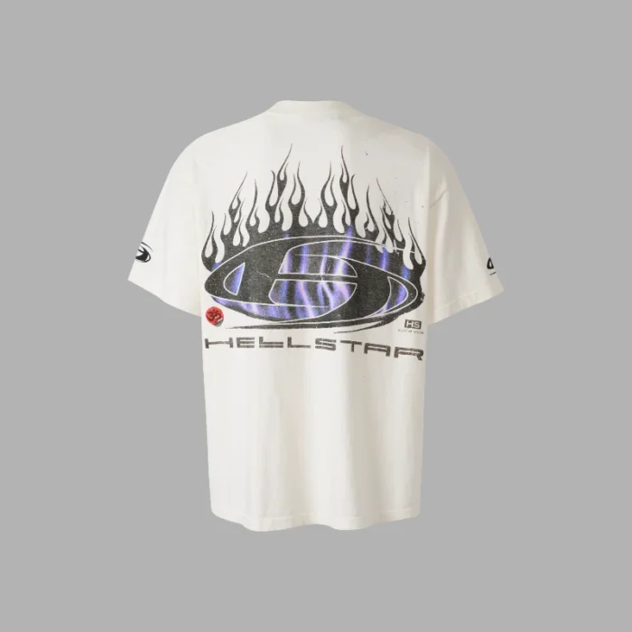 Hellstar H Blue Flame T-Shirt white