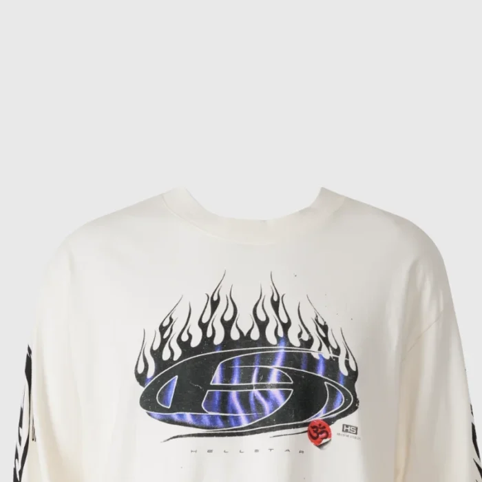 Hellstar Blue Flame Long Sleeve Shirt