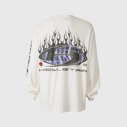 Hellstar Blue Flame Long Sleeve Shirt