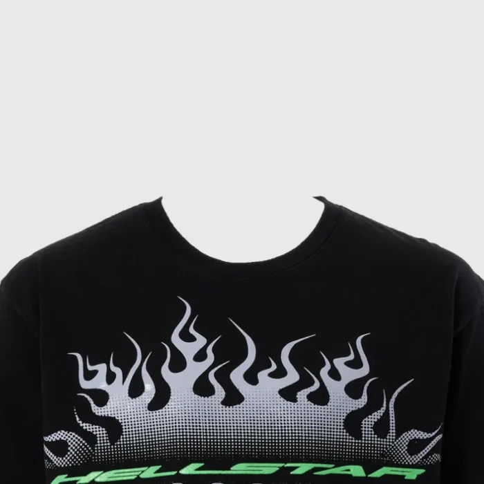 Hellstar Gradient Flame Sports Logo T-Shirt Black