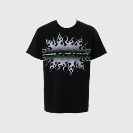 Hellstar Gradient Flame Sports Logo T-Shirt Black