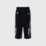 Hellstar Gradient Flame 3/4 Shorts Black