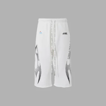 Hellstar Gradient Flame 3/4 Shorts White