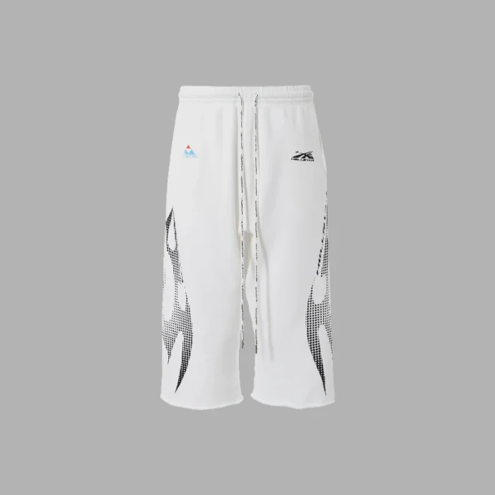 Hellstar Gradient Flame 3/4 Shorts White