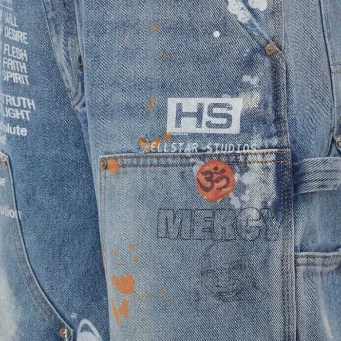 Hellstar Scribble Carpenter Denim Short