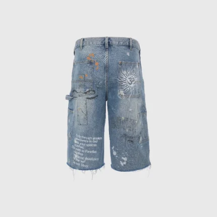 Hellstar Scribble Carpenter Denim Short
