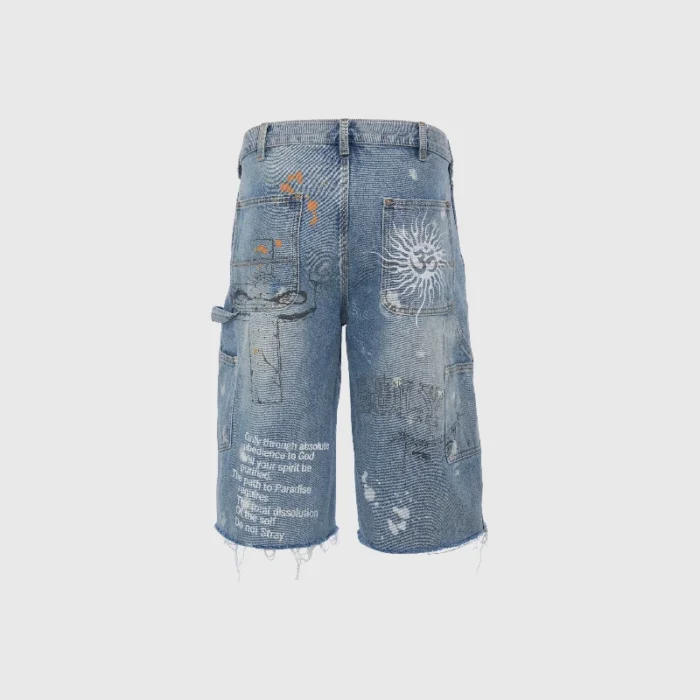 Hellstar Scribble Carpenter Denim Short